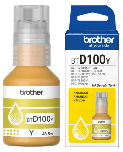 Botella Tinta Brother X 48.8 Ml Amarillo BTD100Y