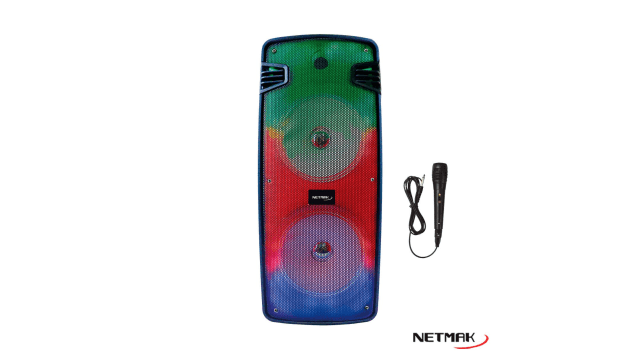 Parlante Karaoke BT con panel Led RGB Netmak (NM-YANKEE)
