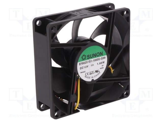 Turbina 80x80x25 Sunon sin Rodamiento 12v