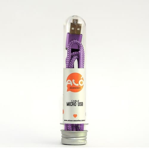 Cable USB a Micro USB Aló Trenzado Violeta