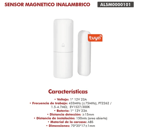 Sensor Magnetico Inalambrico Ficatto (ALSM0000101)