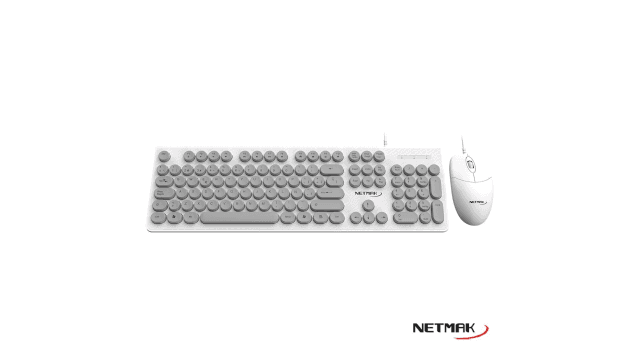 Teclado y Mouse USB Netmak (NM-KB258-W) BLANCO