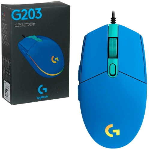 Mouse USB Gamer Logitech G203 (910-005795) Lightsync Blue