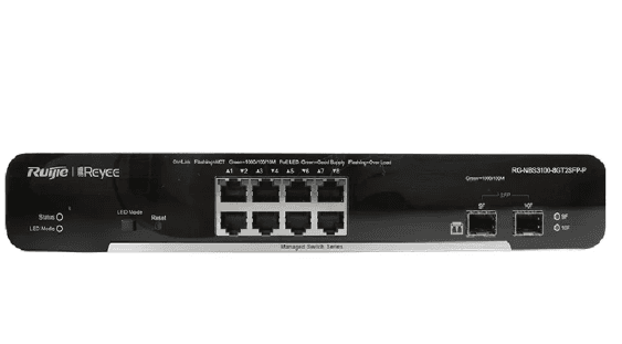Switch 8 Puertos Gigabit Ruijie RG-NBS3100-8GT2SFP