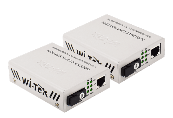 Convertidor de Fibra Optica de 100MBPS hsta 25km WI-TEK (WI-MC101M)