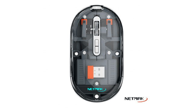 Mouse Inalambrico Transparente 2.4Ghz/Bt5.0 Gris (NM-M670-S)
