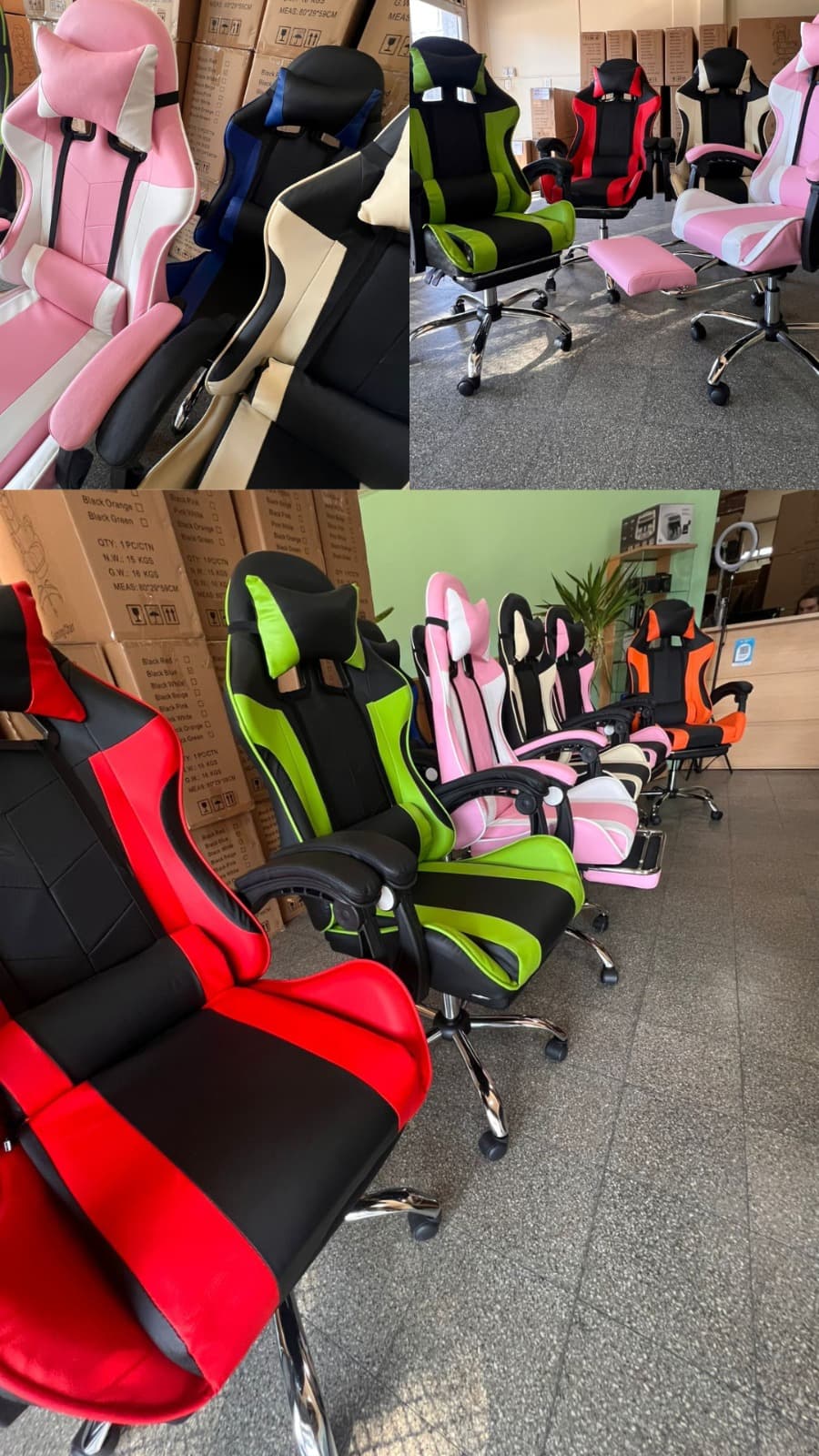 Silla Gamer Reforzada Con Apoya Pie Black/Gren 15% OFF