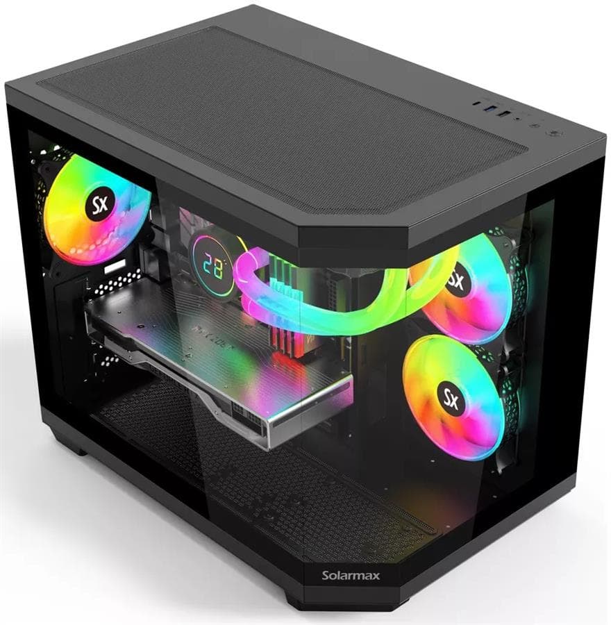 Gabinete Gamer Solarmax CM-B951-SF Negro Sin Fuente (desp IC04 202851 M)