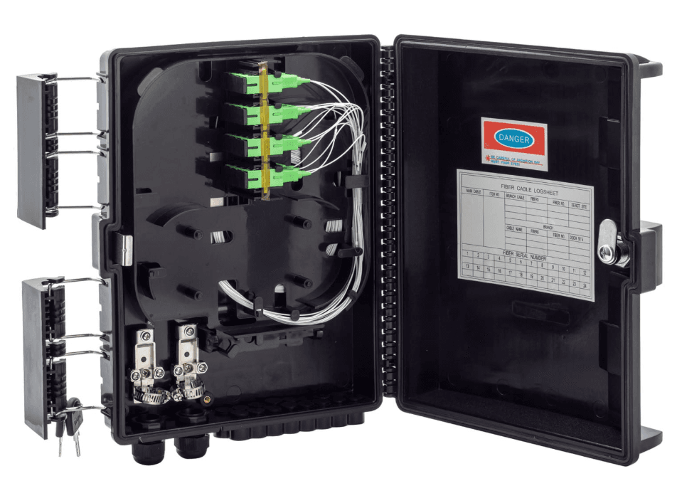 Fdb Caja Exterior Ftth 2X16 Completa C/Agarre Reforzado Negro (GLC-FBD-001-02)
