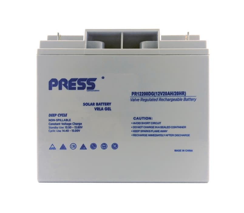 Bateria de Ciclo Profundo de 20Ah de Capacidad y 12V. Marca Press