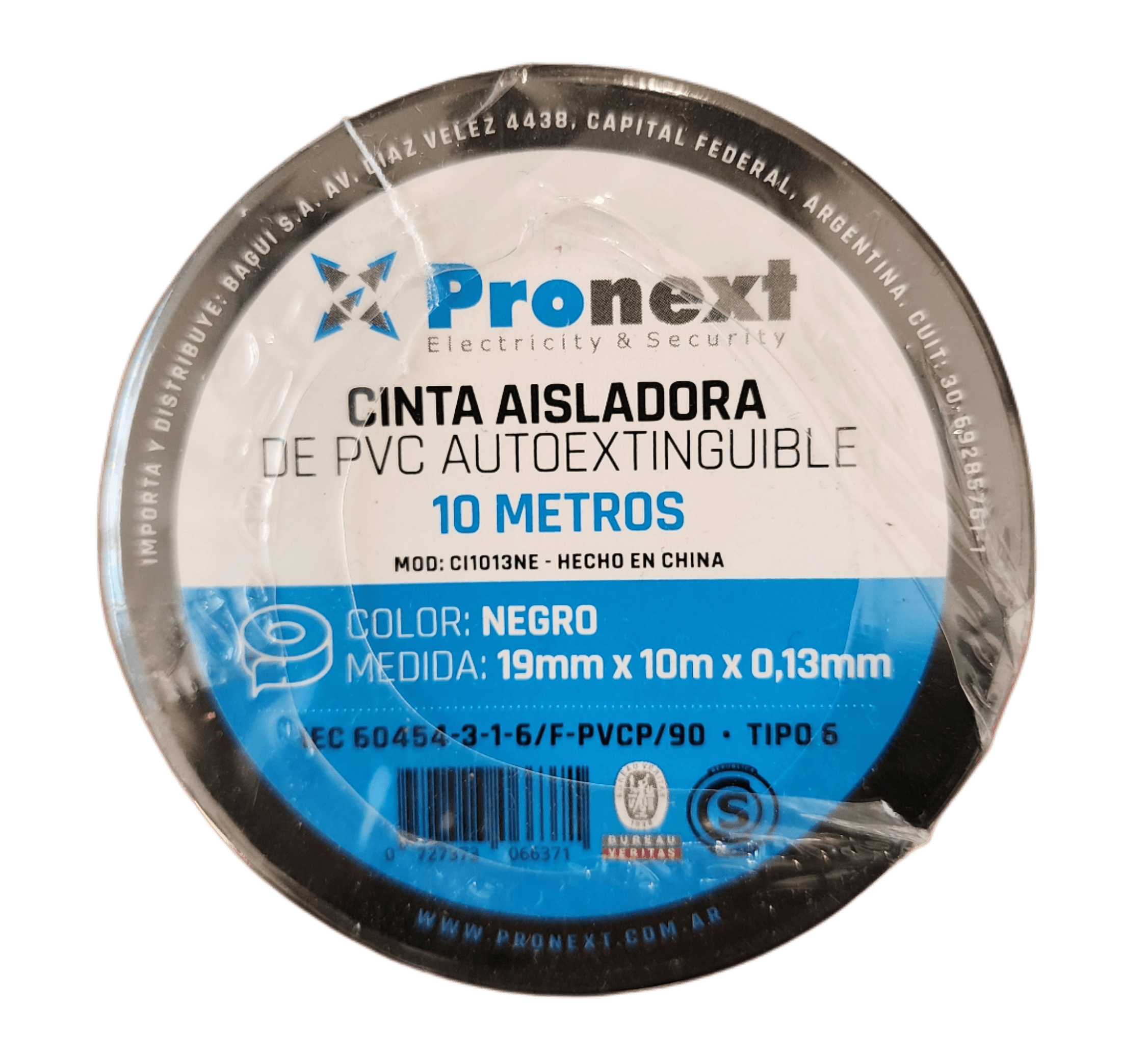 Cinta Aisladora 10M Negro 0.13mm*19mm