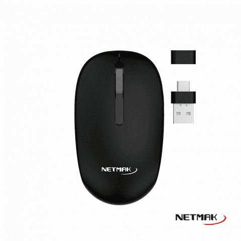 Mouse Inalambrico Receptor USB/USB-C Netmak (NM-M660) Negro