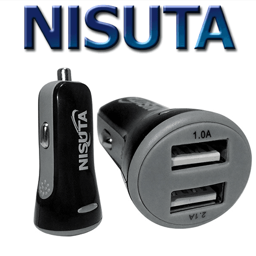 Cargador 12v a 2 USB 2.1A Nisuta (NS-AD12US2E)