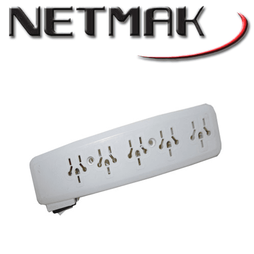 Zapatilla 220V Con Interruptor 5 Tomas 1.50 Mts Netmak (NM-ZP5)